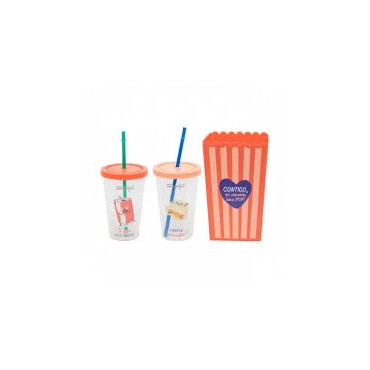 Set bol palomitas + 2 vasos refresco para parejas de cine