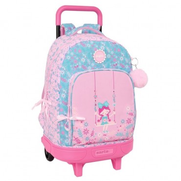 MOCHILA ESCOLAR + CARRO COMPACT EXTRAIBLE GLOWLAB KIDS SWIN