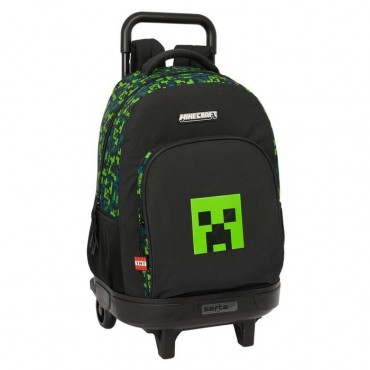 MOCHILA ESCOLAR + CARRO COMPACT EXTRAIBLE MINECRAFT TNT