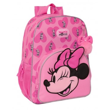 minnie mouse mochila 33 cm adaptable carro ( safta - 612334180)